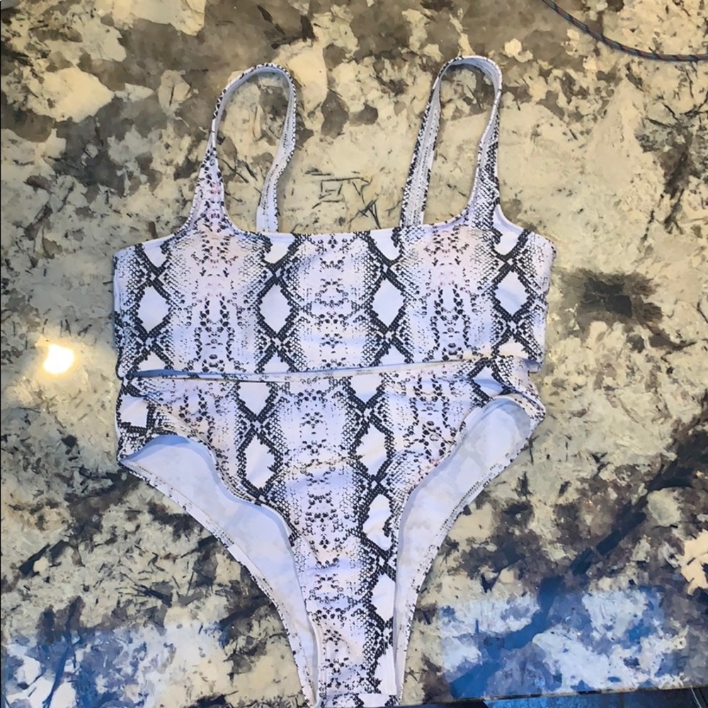 Snake print bikini set